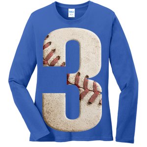 Baseball Birthday 3rd Birthday Ladies Long Sleeve Shirt