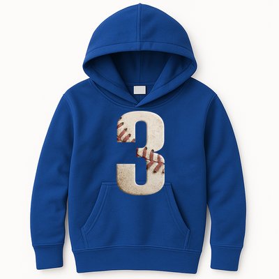 Baseball Birthday 3rd Birthday Kids Hoodie