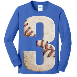 Baseball Birthday 3rd Birthday Kids Long Sleeve Shirt