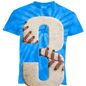 Baseball Birthday 3rd Birthday Kids Tie-Dye T-Shirt