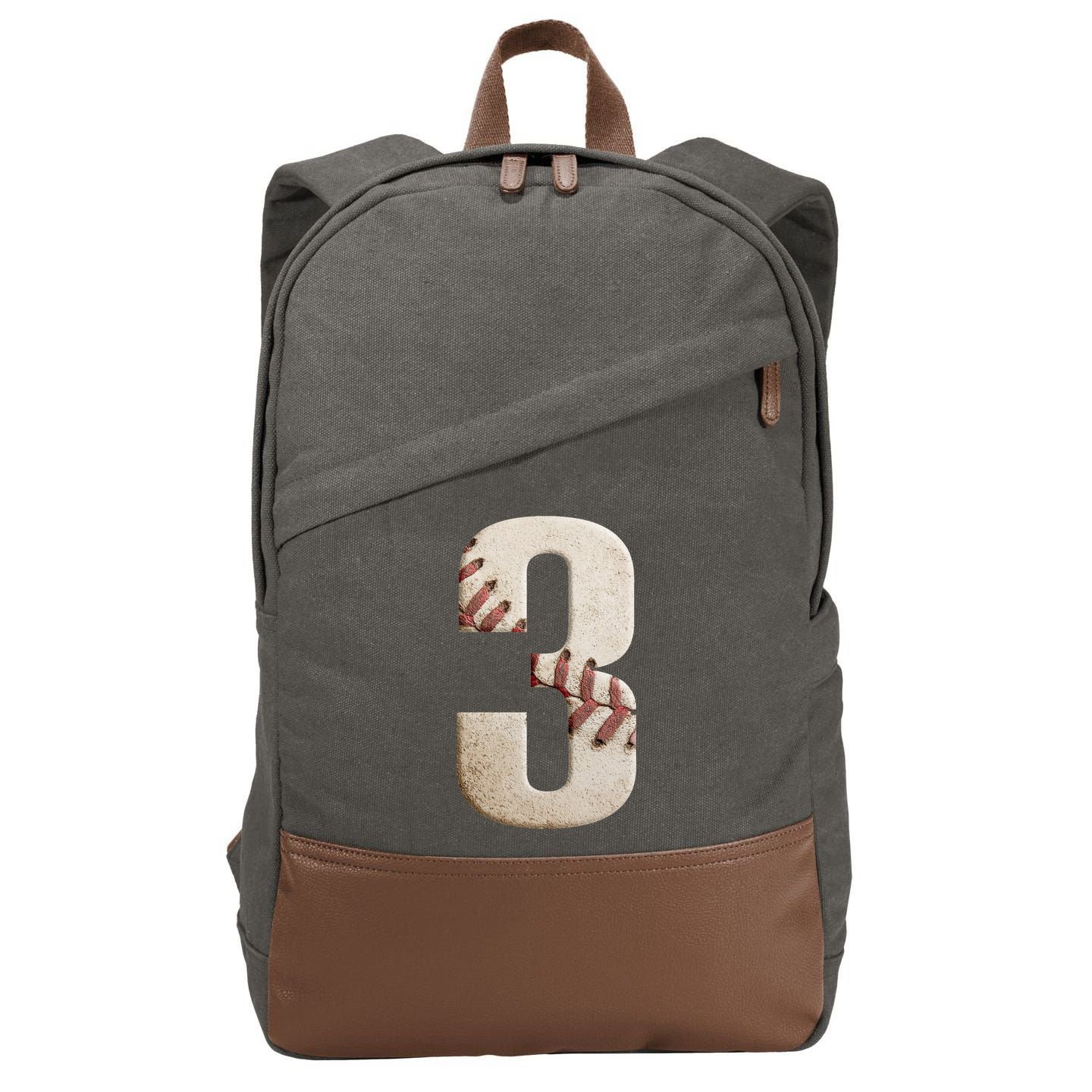Baseball Birthday 3rd Birthday Cotton Canvas Backpack