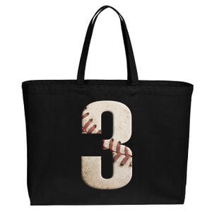 Baseball Birthday 3rd Birthday Cotton Canvas Jumbo Tote