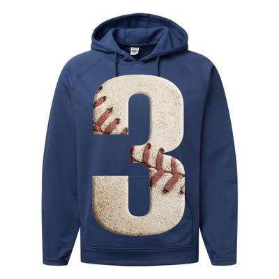 Baseball Birthday 3rd Birthday Performance Fleece Hoodie