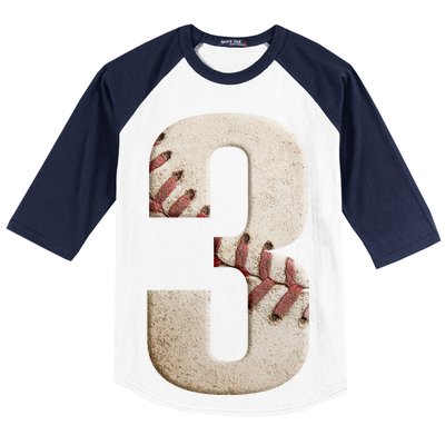 Baseball Birthday 3rd Birthday Baseball Sleeve Shirt