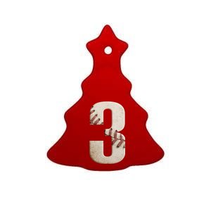 Baseball Birthday 3rd Birthday Ceramic Tree Ornament