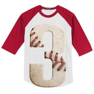 Baseball Birthday 3rd Birthday Kids Colorblock Raglan Jersey