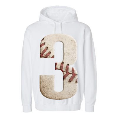 Baseball Birthday 3rd Birthday Garment-Dyed Fleece Hoodie