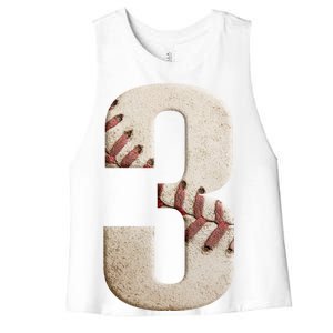 Baseball Birthday 3rd Birthday Women's Racerback Cropped Tank