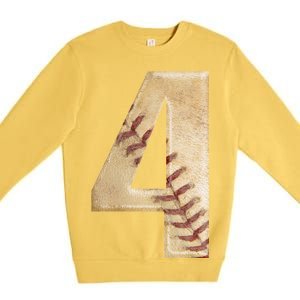 Baseball Birthday 4th birthday Premium Crewneck Sweatshirt