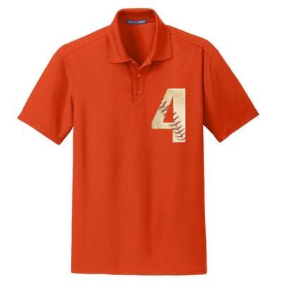 Baseball Birthday 4th birthday Dry Zone Grid Polo