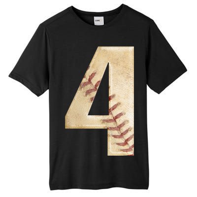 Baseball Birthday 4th birthday Tall Fusion ChromaSoft Performance T-Shirt