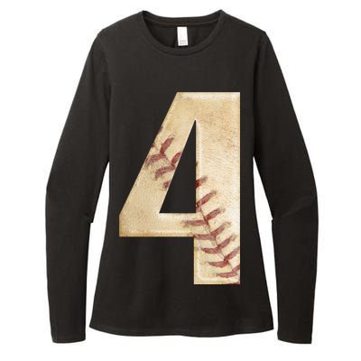 Baseball Birthday 4th birthday Womens CVC Long Sleeve Shirt