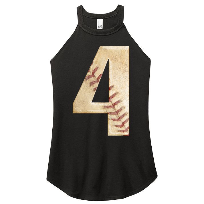 Baseball Birthday 4th birthday Women's Perfect Tri Rocker Tank