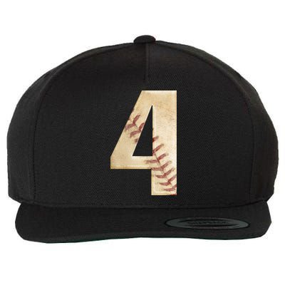 Baseball Birthday 4th birthday Wool Snapback Cap
