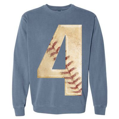 Baseball Birthday 4th birthday Garment-Dyed Sweatshirt