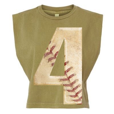 Baseball Birthday 4th birthday Garment-Dyed Women's Muscle Tee