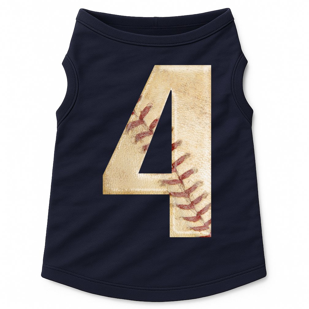 Baseball Birthday 4th birthday Doggie Tank