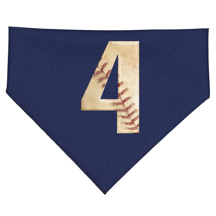 Baseball Birthday 4th birthday USA-Made Doggie Bandana