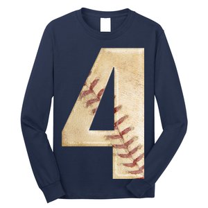 Baseball Birthday 4th birthday Long Sleeve Shirt