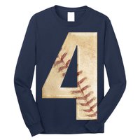 Baseball Birthday 4th birthday Long Sleeve Shirt