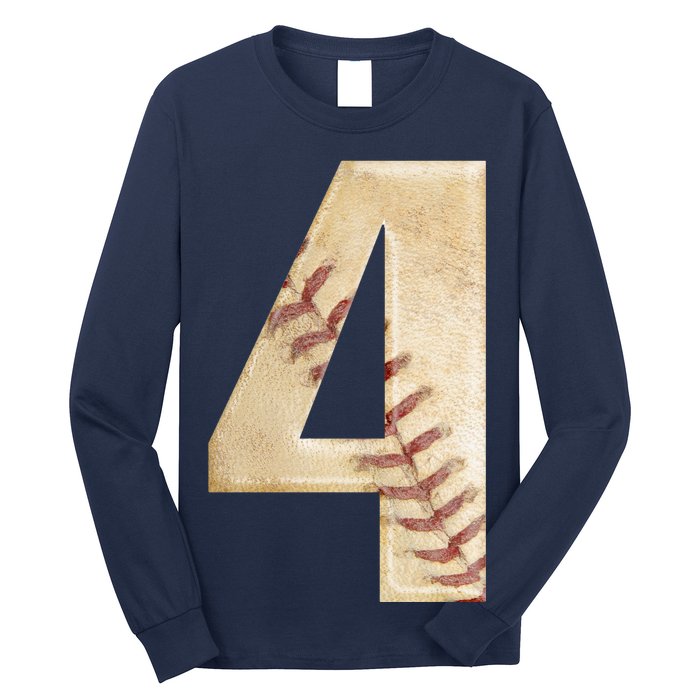 Baseball Birthday 4th birthday Long Sleeve Shirt