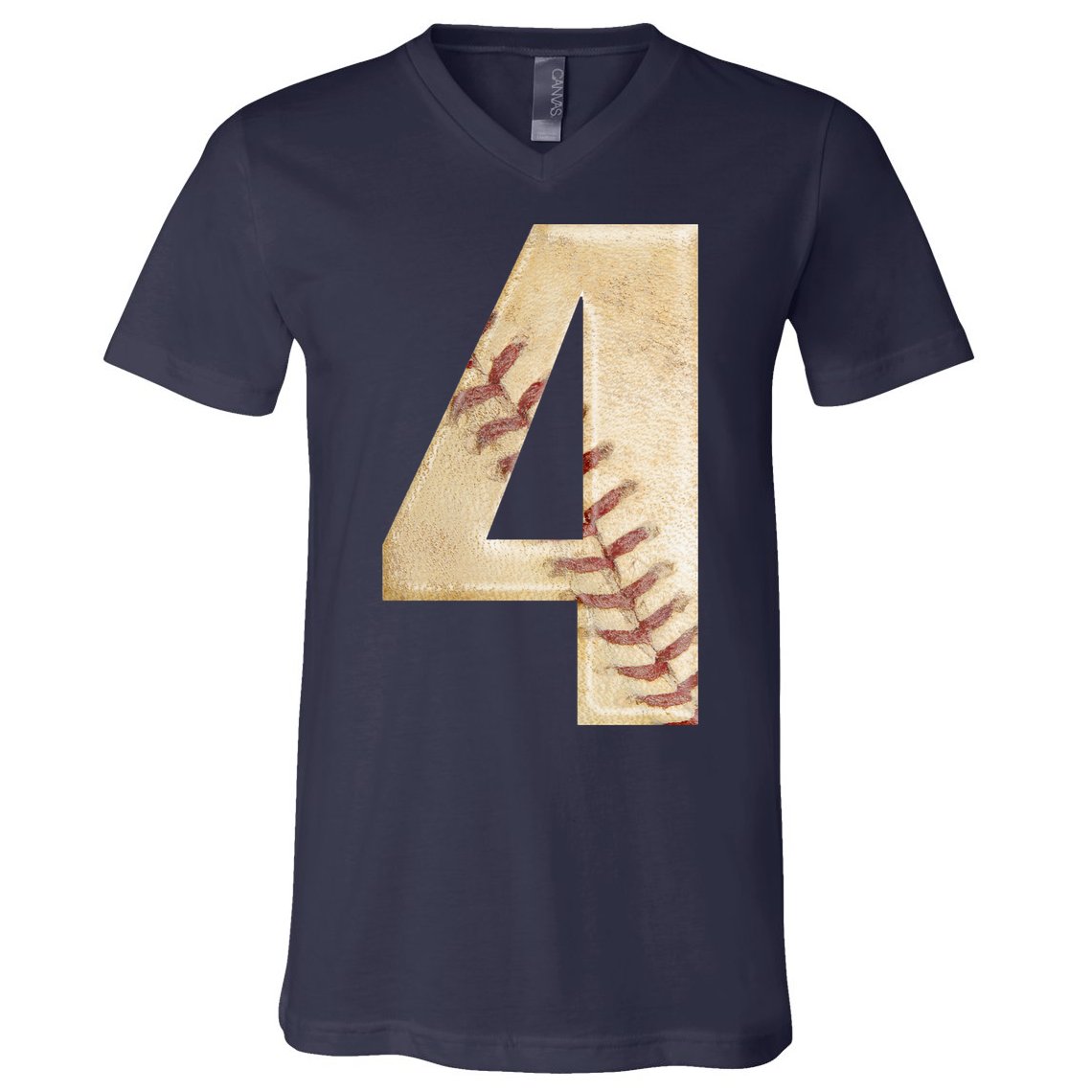 Baseball Birthday 4th birthday V-Neck T-Shirt