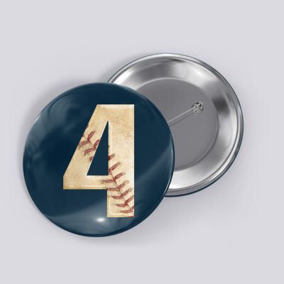 Baseball Birthday 4th birthday Button