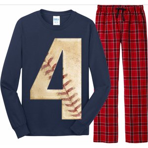 Baseball Birthday 4th birthday Long Sleeve Pajama Set