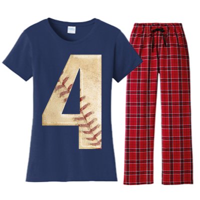 Baseball Birthday 4th birthday Women's Flannel Pajama Set