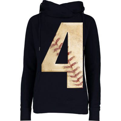 Baseball Birthday 4th birthday Womens Funnel Neck Pullover Hood