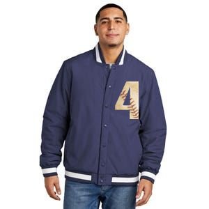 Baseball Birthday 4th birthday Insulated Varsity Jacket