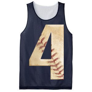 Baseball Birthday 4th birthday Mesh Reversible Basketball Jersey Tank