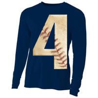 Baseball Birthday 4th birthday Cooling Performance Long Sleeve Crew