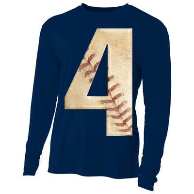 Baseball Birthday 4th birthday Cooling Performance Long Sleeve Crew