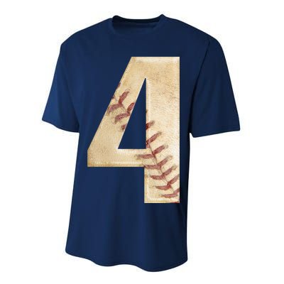 Baseball Birthday 4th birthday Performance Sprint T-Shirt