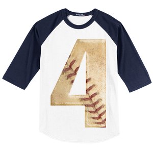 Baseball Birthday 4th birthday Baseball Sleeve Shirt