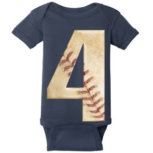 Baseball Birthday 4th birthday Baby Bodysuit