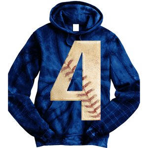 Baseball Birthday 4th birthday Tie Dye Hoodie