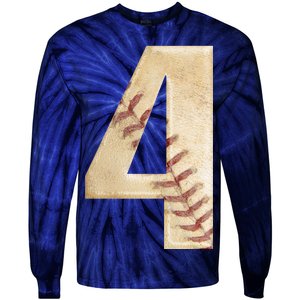 Baseball Birthday 4th birthday Tie-Dye Long Sleeve Shirt