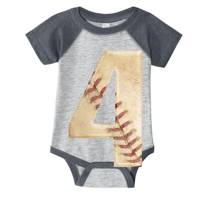 Baseball Birthday 4th birthday Infant Baby Jersey Bodysuit