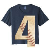 Baseball Birthday 4th birthday Women's Crop Top Tee