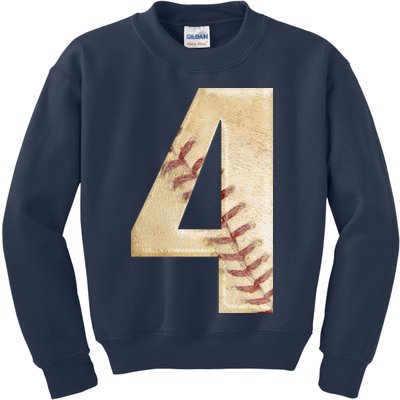 Baseball Birthday 4th birthday Kids Sweatshirt