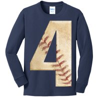 Baseball Birthday 4th birthday Kids Long Sleeve Shirt