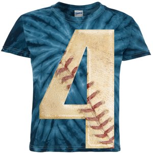 Baseball Birthday 4th birthday Kids Tie-Dye T-Shirt