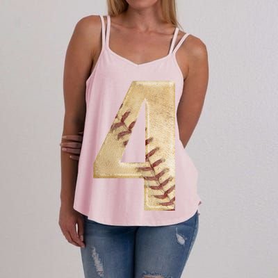 Baseball Birthday 4th birthday Women's Strappy Tank