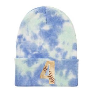 Baseball Birthday 4th birthday Tie Dye 12in Knit Beanie