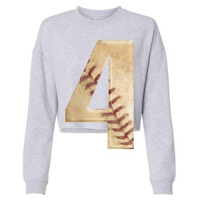 Baseball Birthday 4th birthday Cropped Pullover Crew