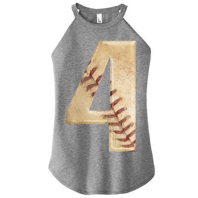 Baseball Birthday 4th birthday Women's Perfect Tri Rocker Tank