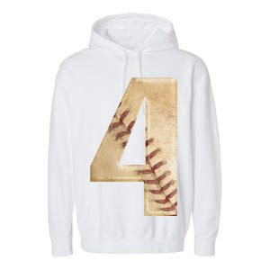 Baseball Birthday 4th birthday Garment-Dyed Fleece Hoodie