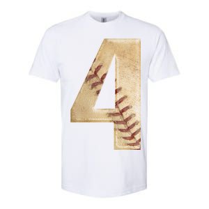 Baseball Birthday 4th birthday Softstyle CVC T-Shirt